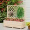 Natural Pine Wood Raised Garden Bed with Trellis Large Planter Box for Vegetables and Flowers